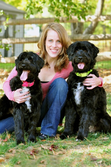 Stehanie and her Portugese Water Dogs, Daisy and CJ